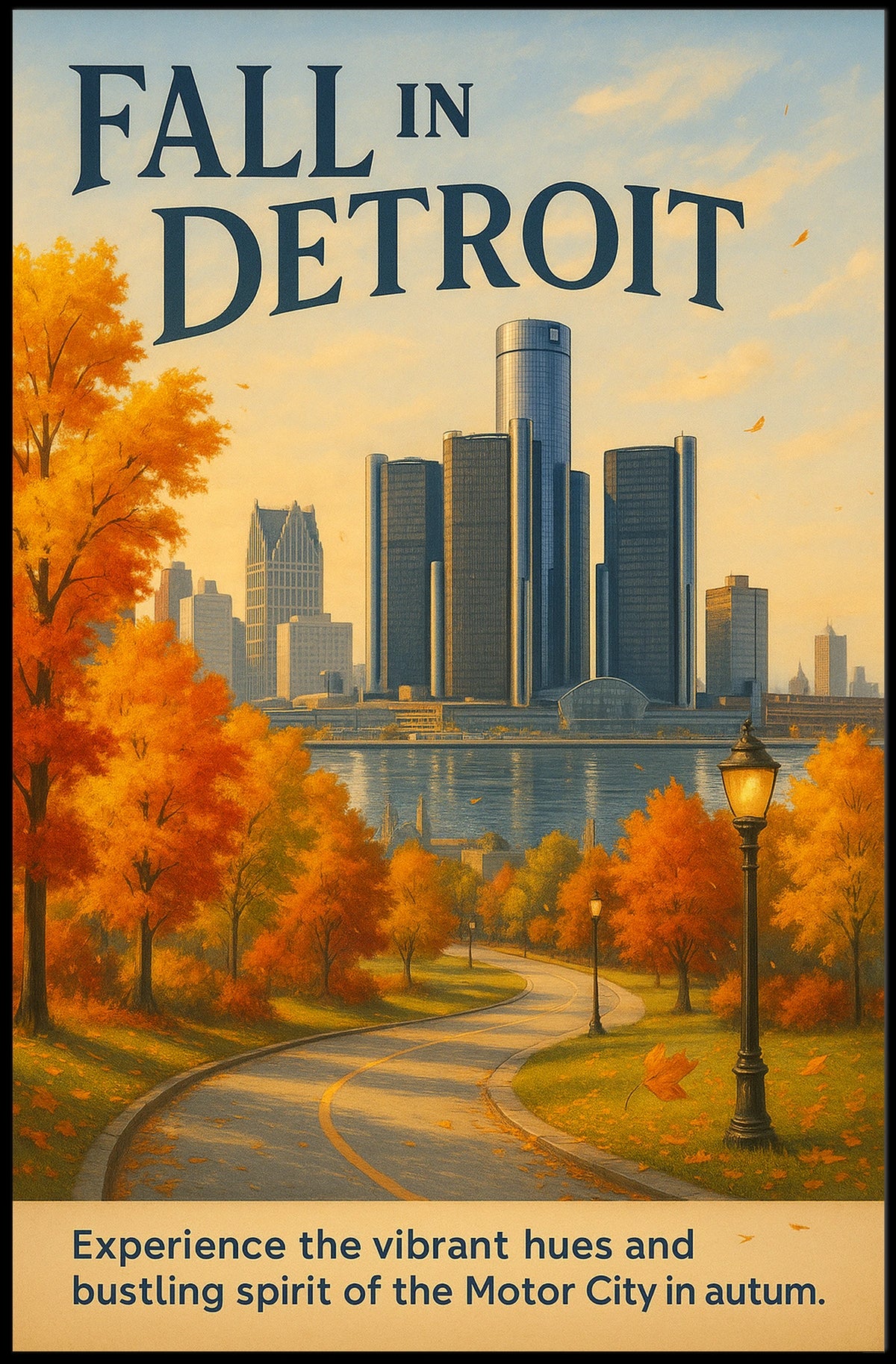 Fall in Detroit Poster