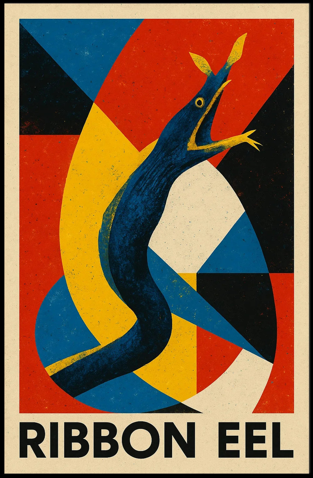 Vibrant Ribbon Eel Marine Life Art Poster