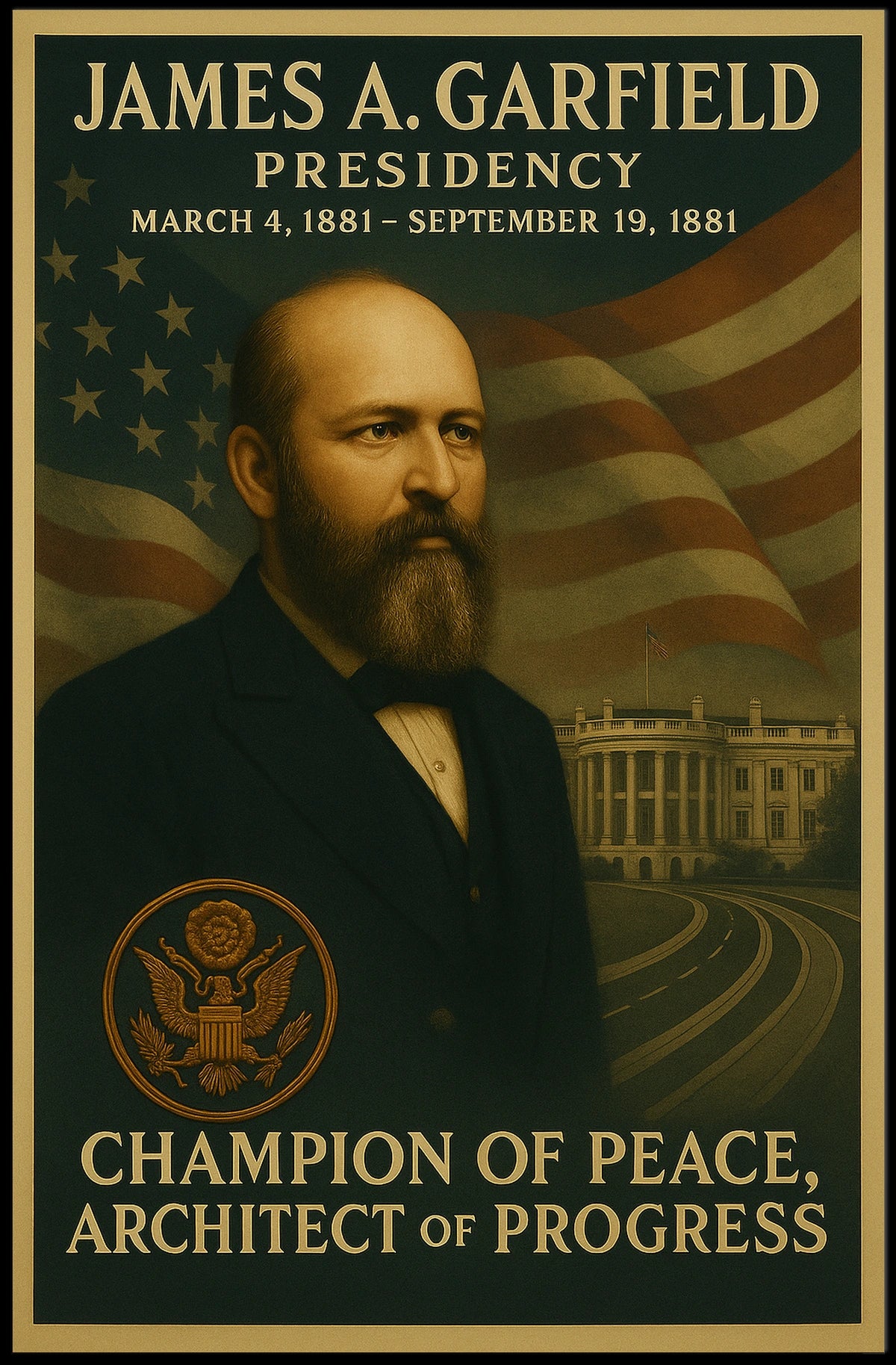 James A. Garfield Portrait Historical or Presidential Poster