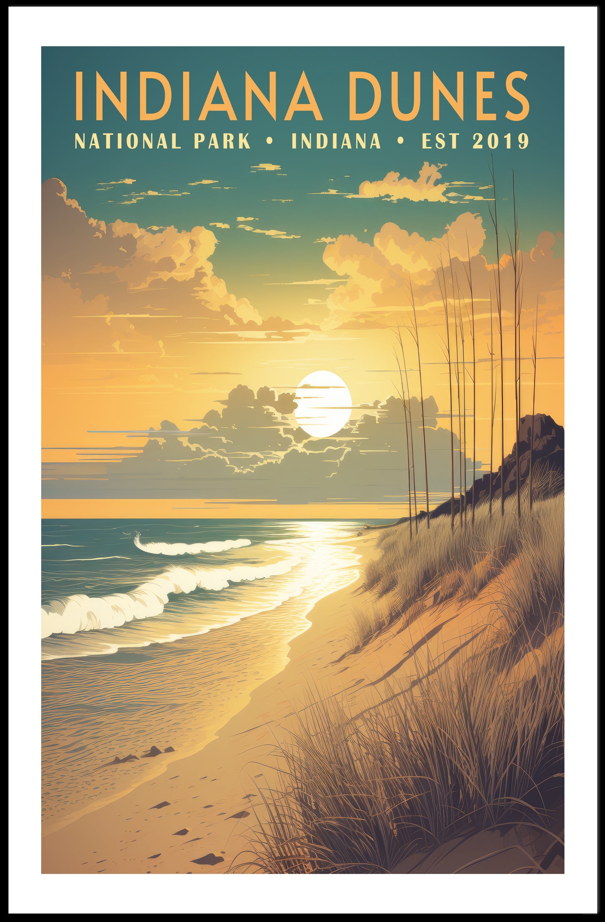 Indiana Dunes National Park Scenic Poster Print