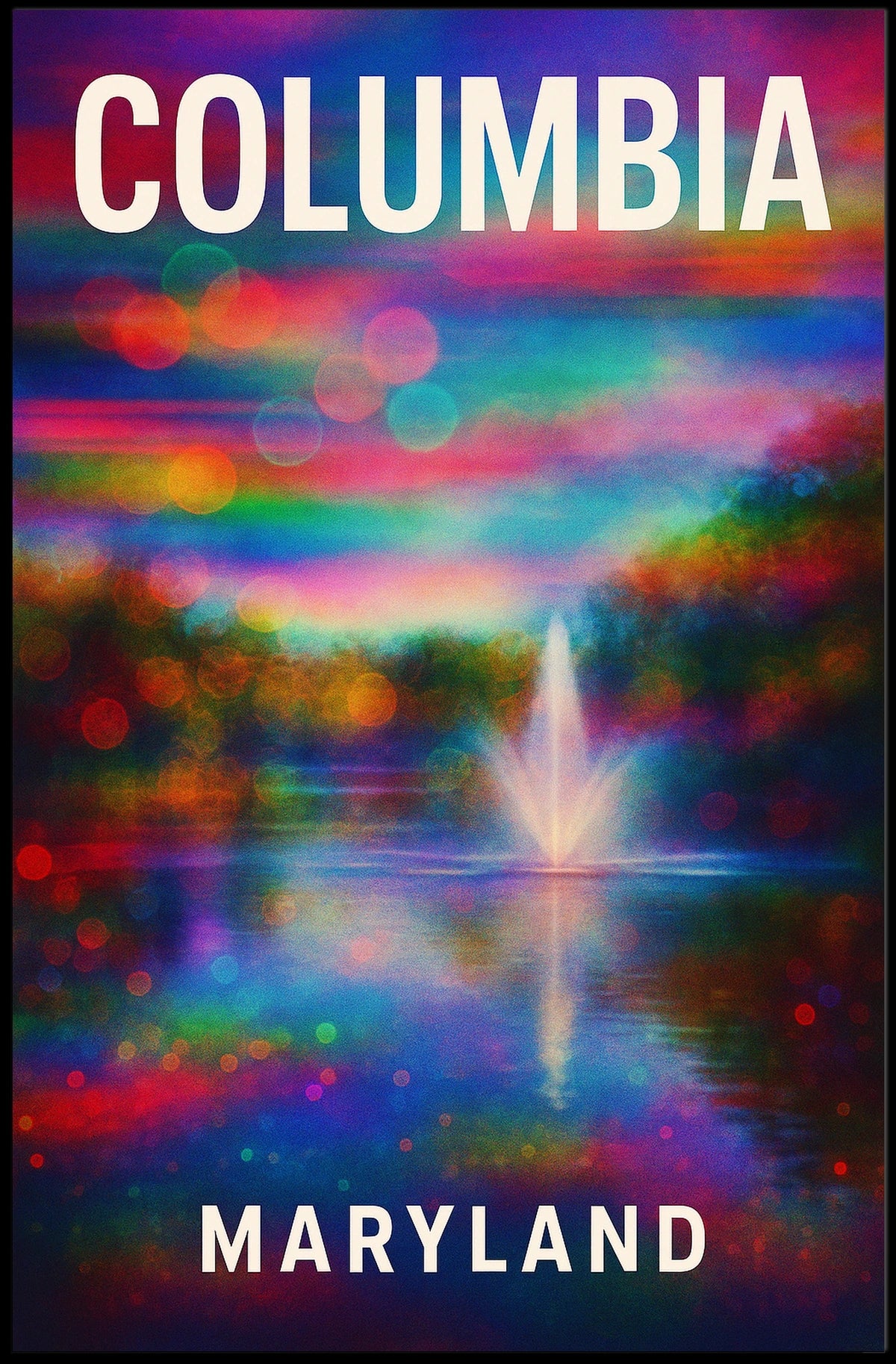 Columbia Maryland Scenic Minimalist Digital Painting Poster