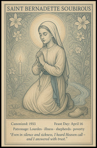 Saint Bernadette Prayer Vintage Cultural or Heritage Poster