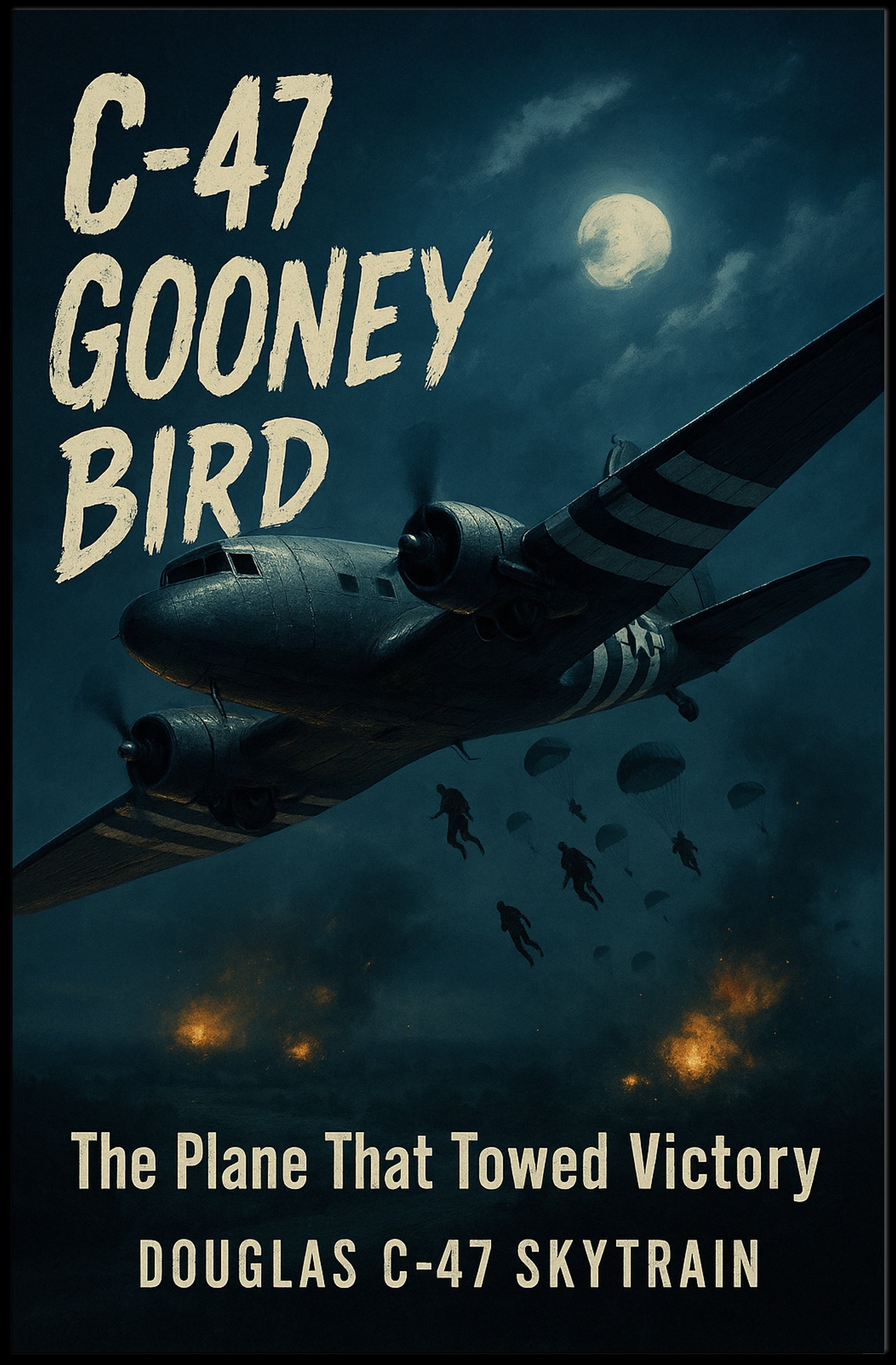Douglas C-47 Skytrain Iconic WWII Vintage Poster