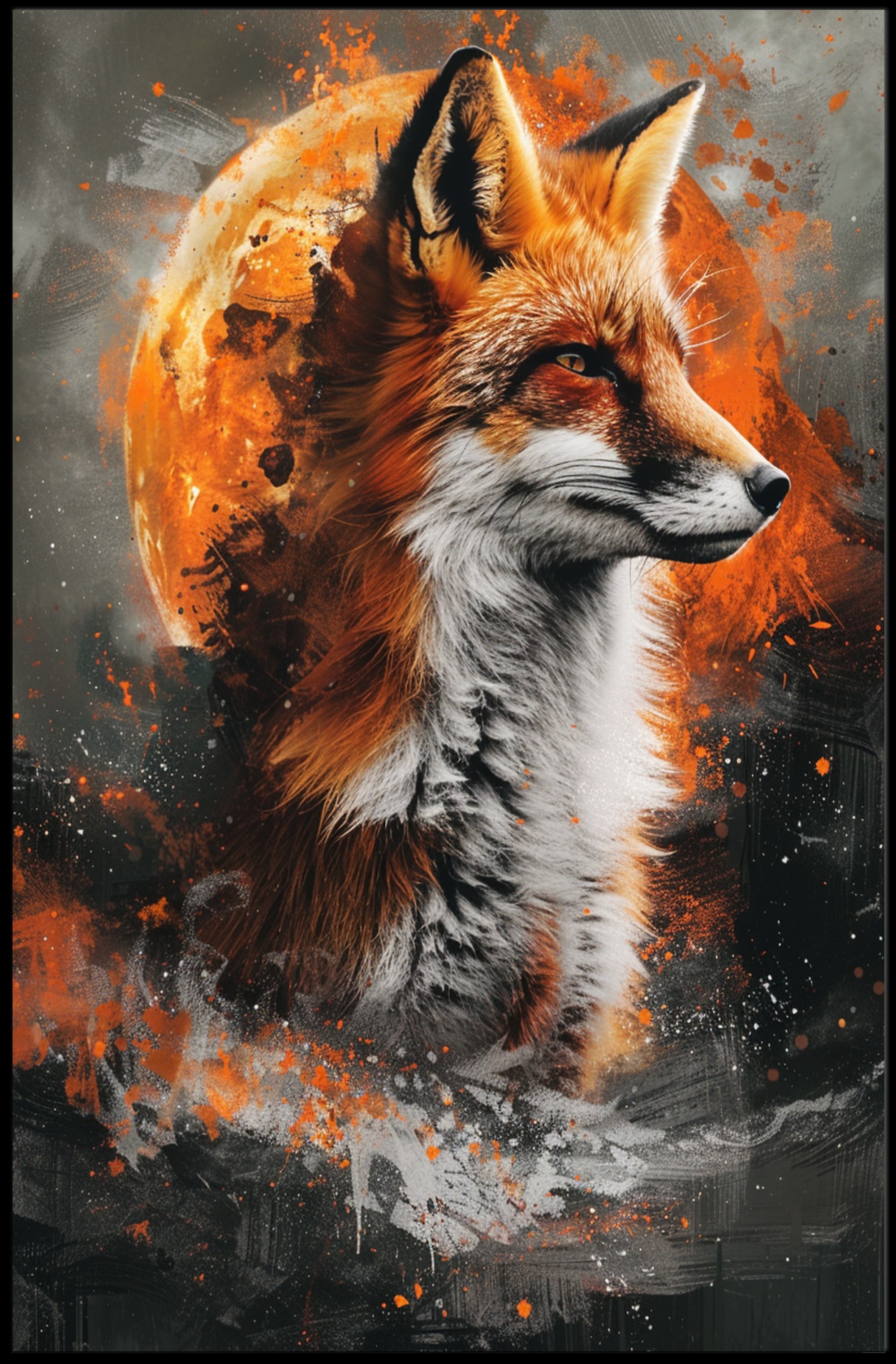 Majestic Fox in Cosmic Splendor Poster PosterGoat