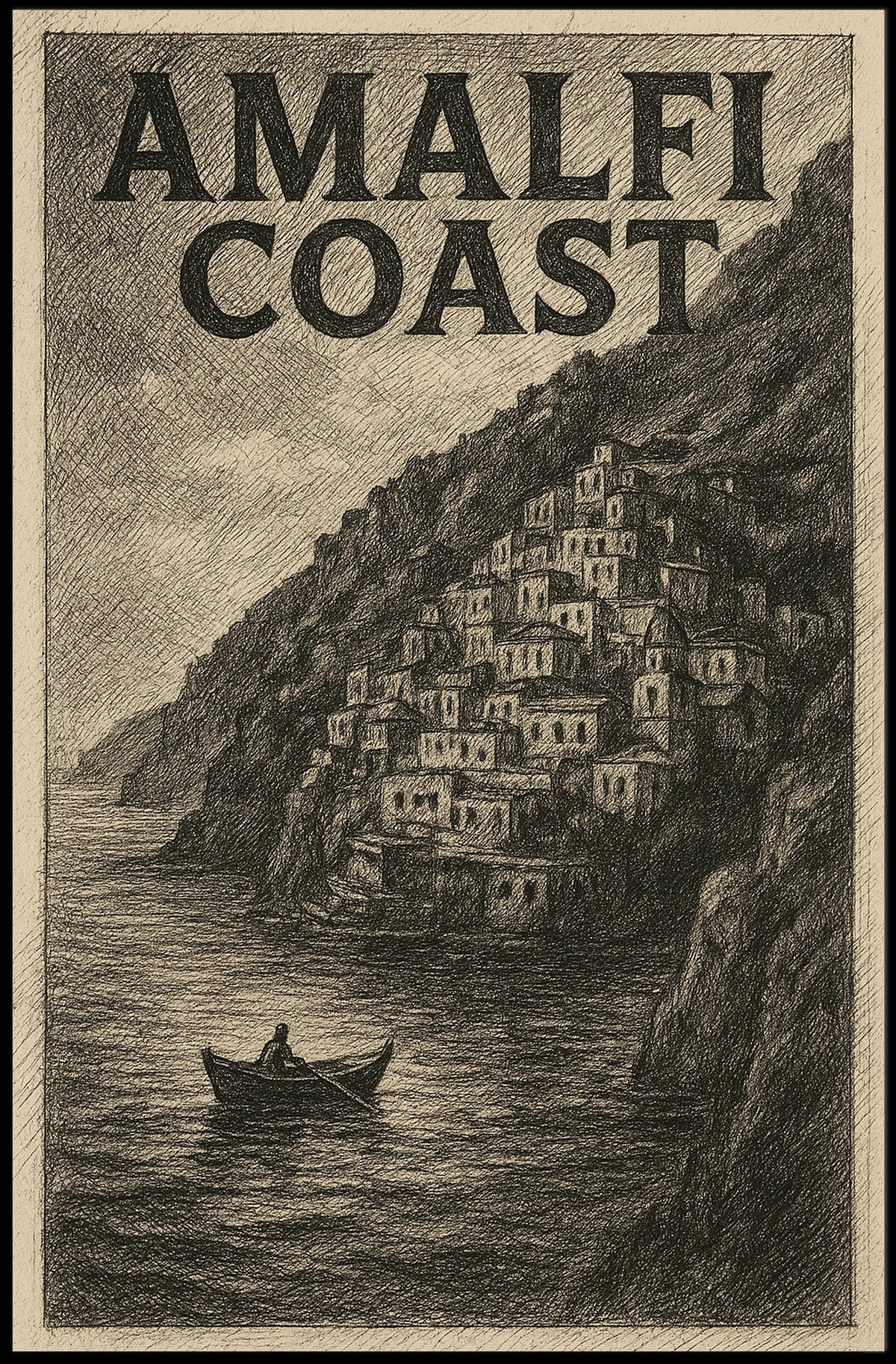 Amalfi Coast Poster Wall Art 18x24 Coastal Decor Gift