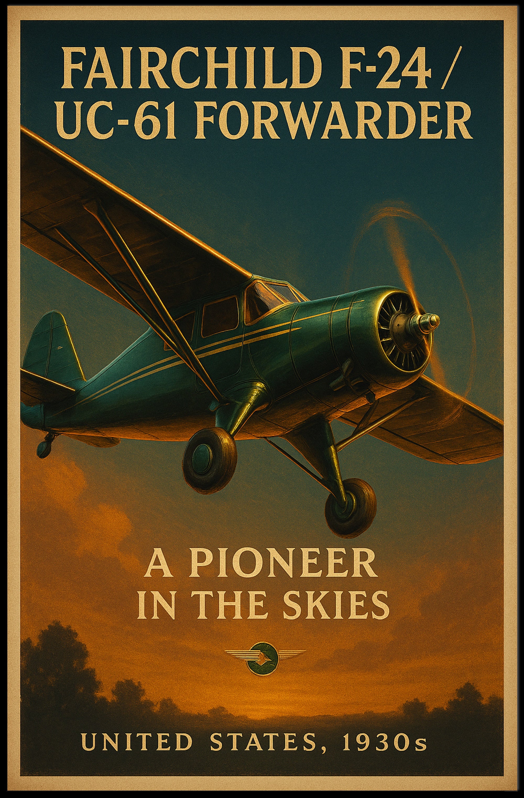 Fairchild F24 UC61 Forwarder Vintage Poster Print