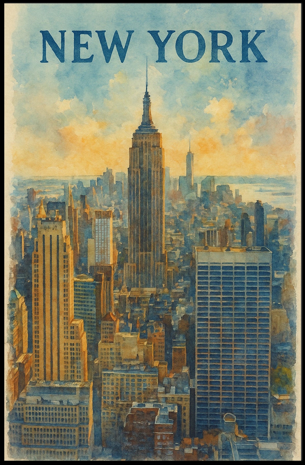 New York Water Color Poster