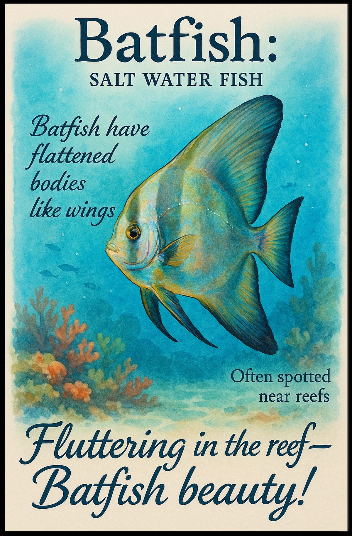Batfish Salt Water Wonder Poster