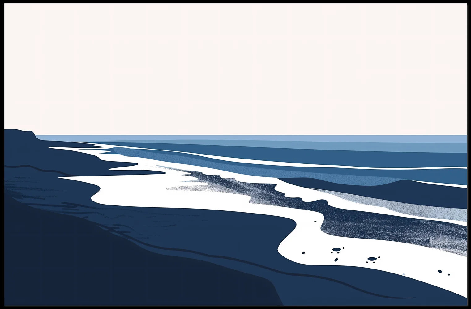 Serene Coastal Abstract: Modern Beach Art Poster