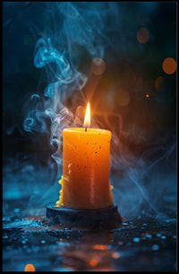 Ethereal Candle Flame Meditation Art Poster PosterGoat