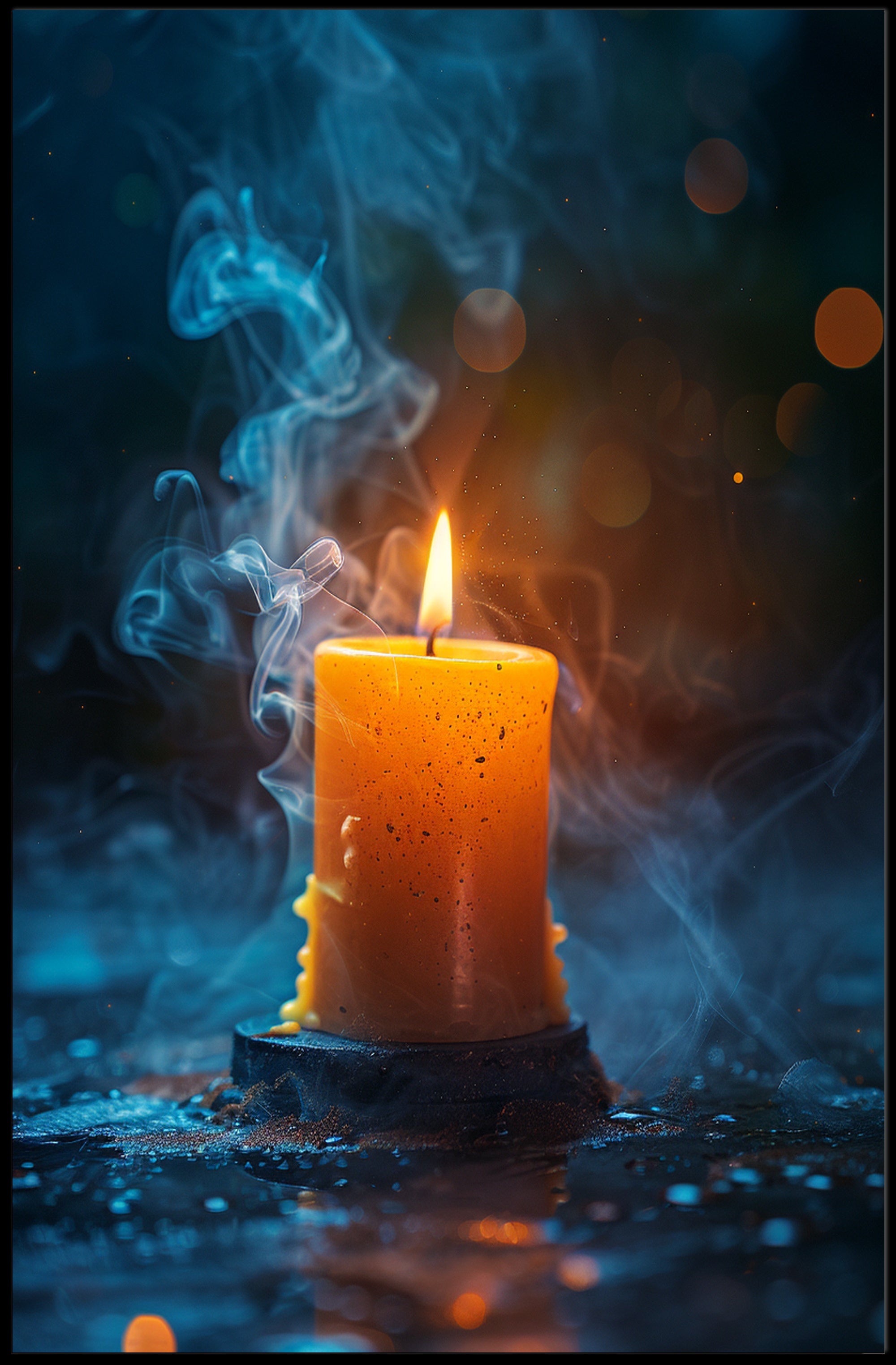 Ethereal Candle Flame Meditation Art Poster PosterGoat