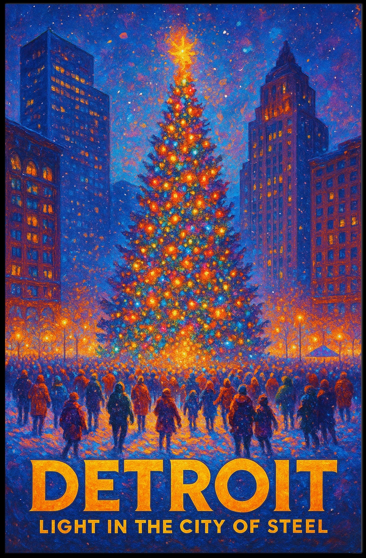 Detroit Light In The City Of Steel Poster