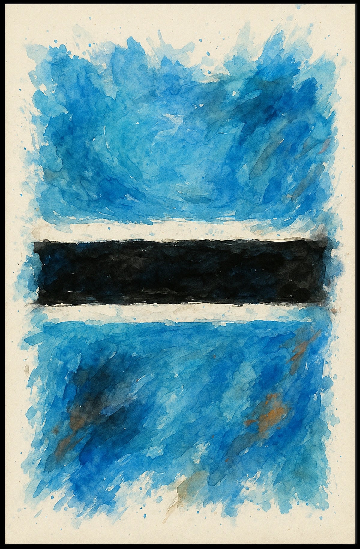 Abstract Blue And Black Composition Poster