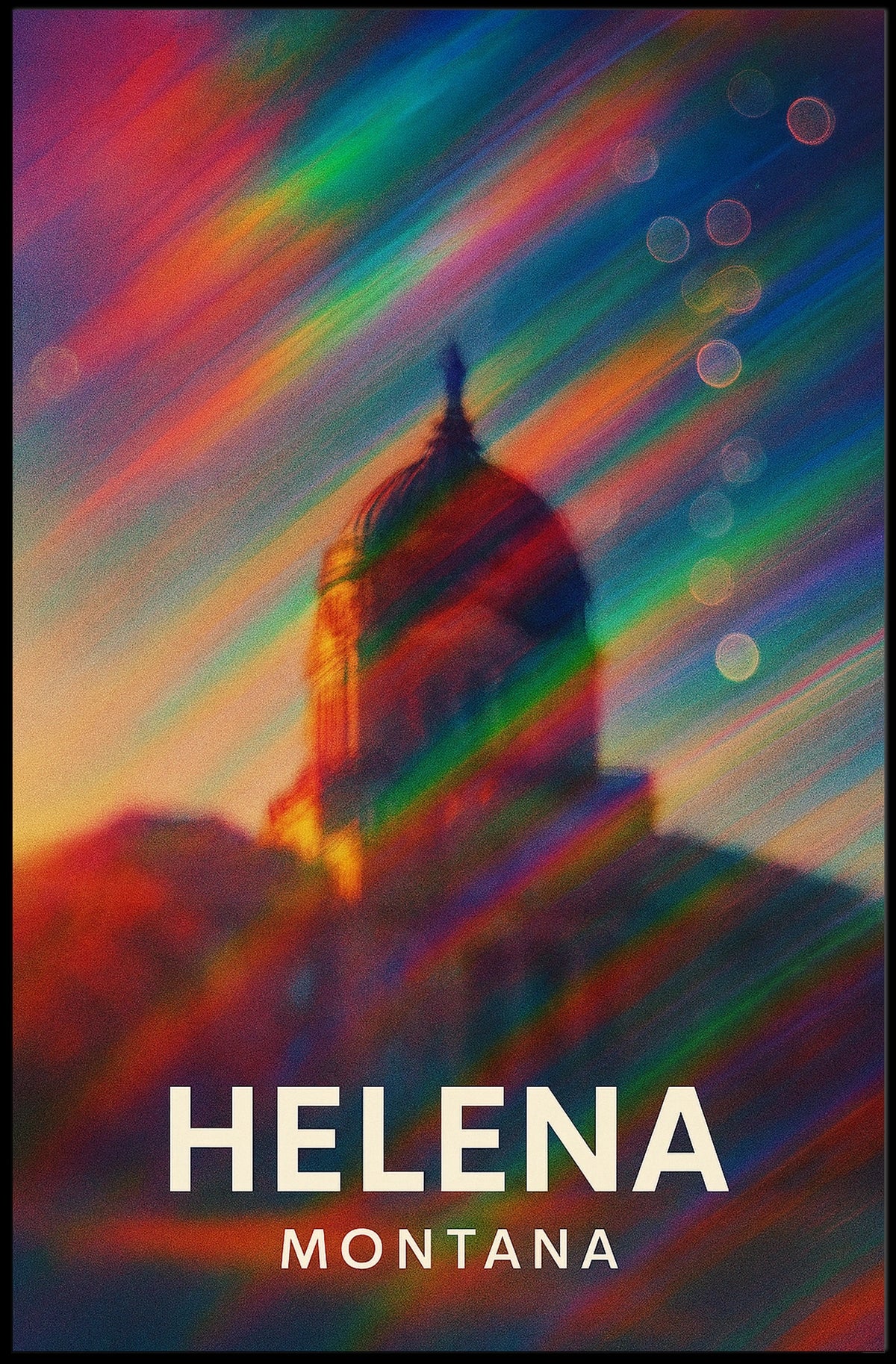 Helena Montana Skyline Vibrant Tribute Art Poster