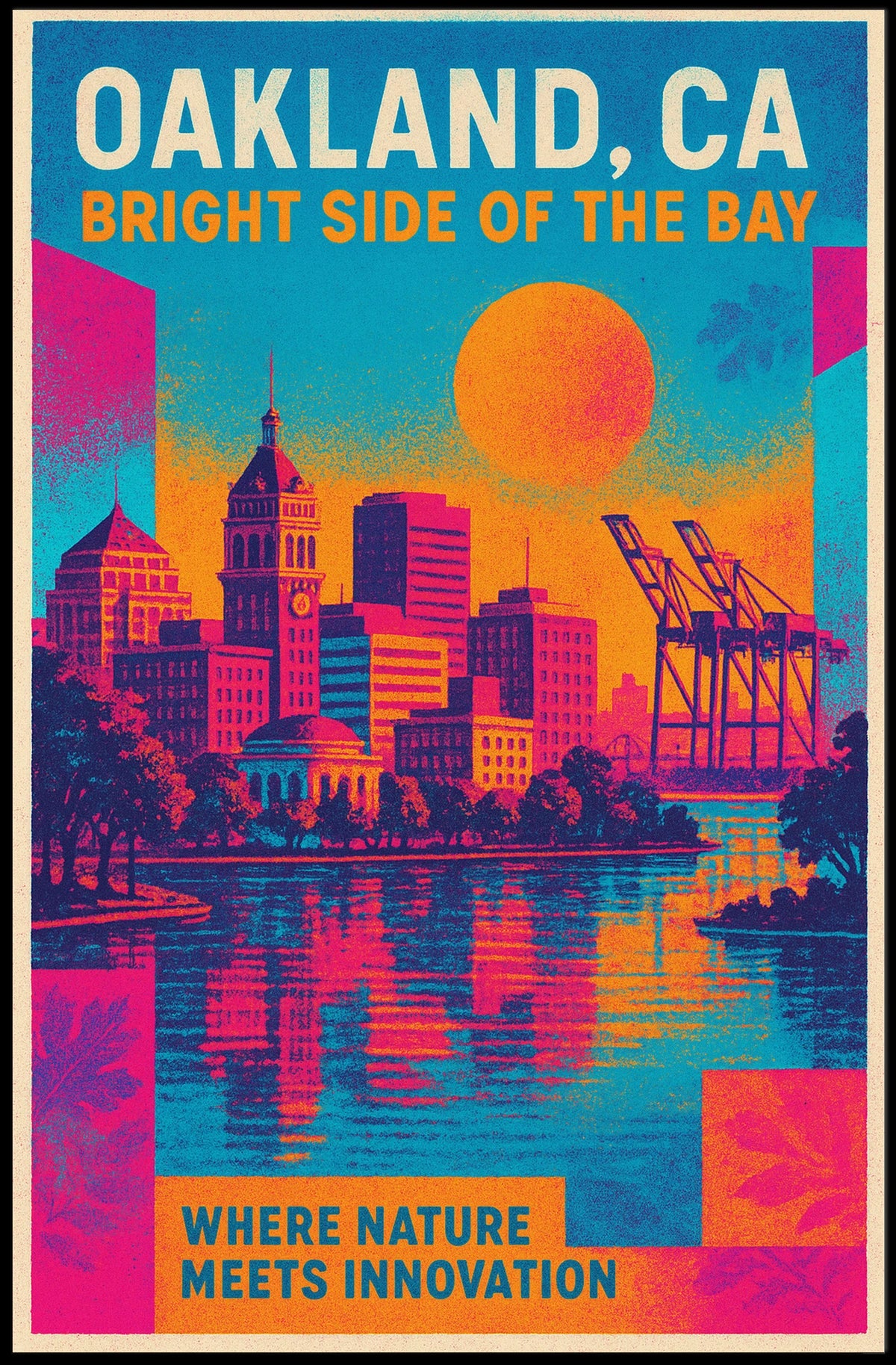 Oakland, Ca Bright Side Of The Bay Poster