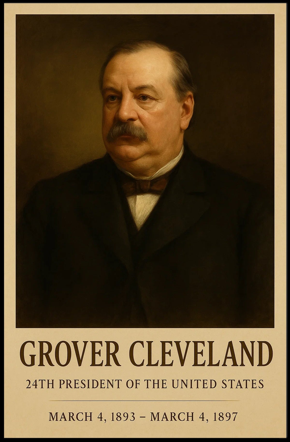 Grover Cleveland Classic Portrait Historical or Presidential Poster