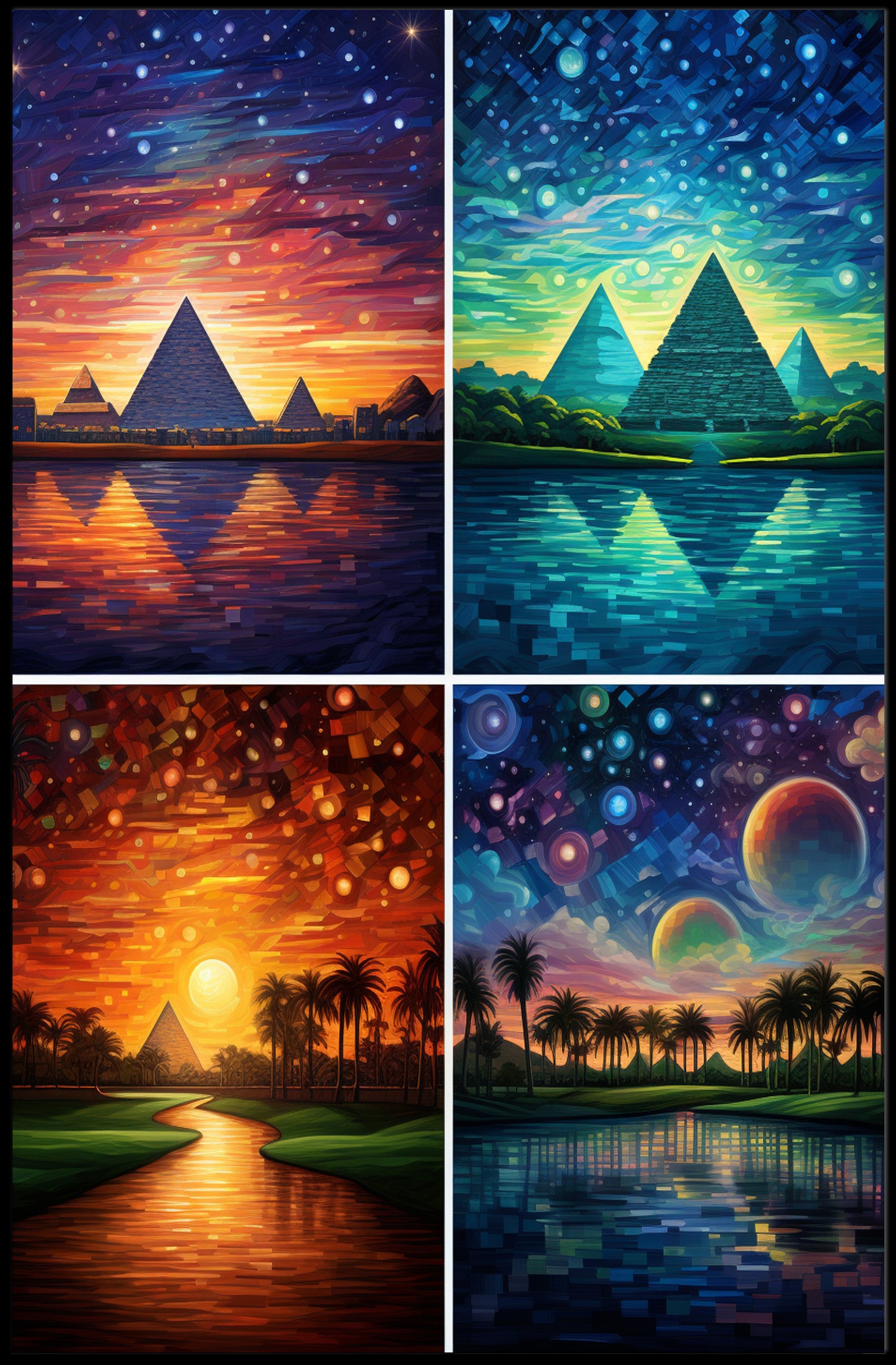 Celestial Pyramids Poster