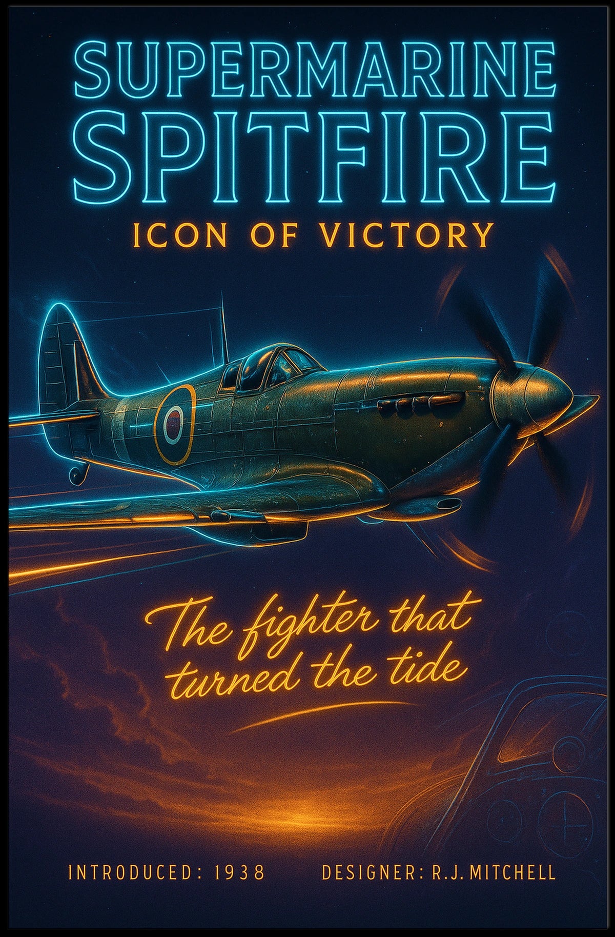 Supermarine Spitfire Icon of Victory Poster