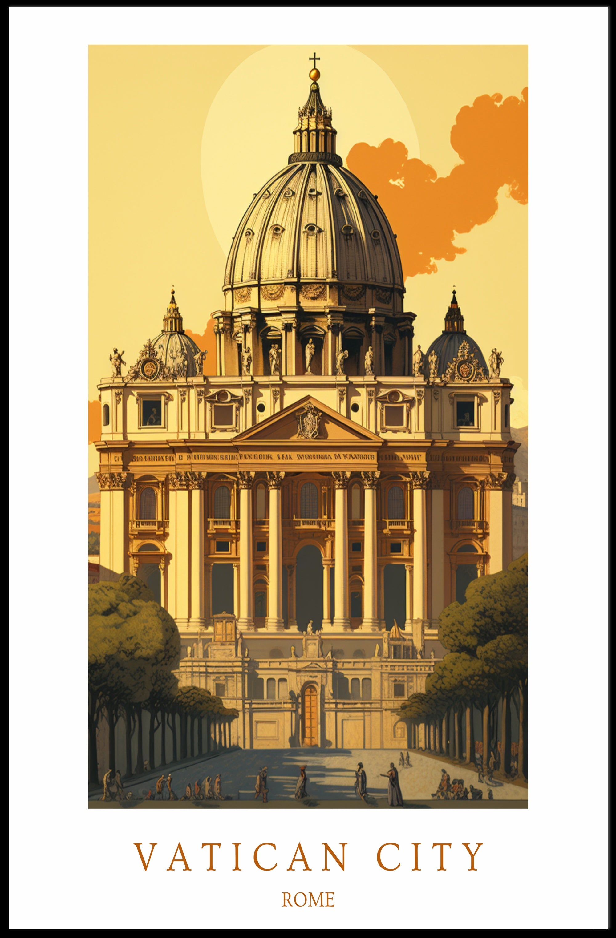 Vatican City Architectural Poster PosterGoat