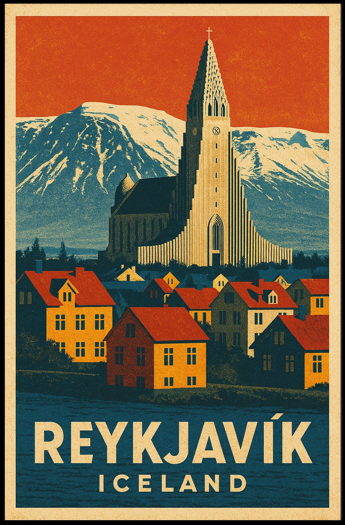 Reykjavik, Iceland Travel Poster