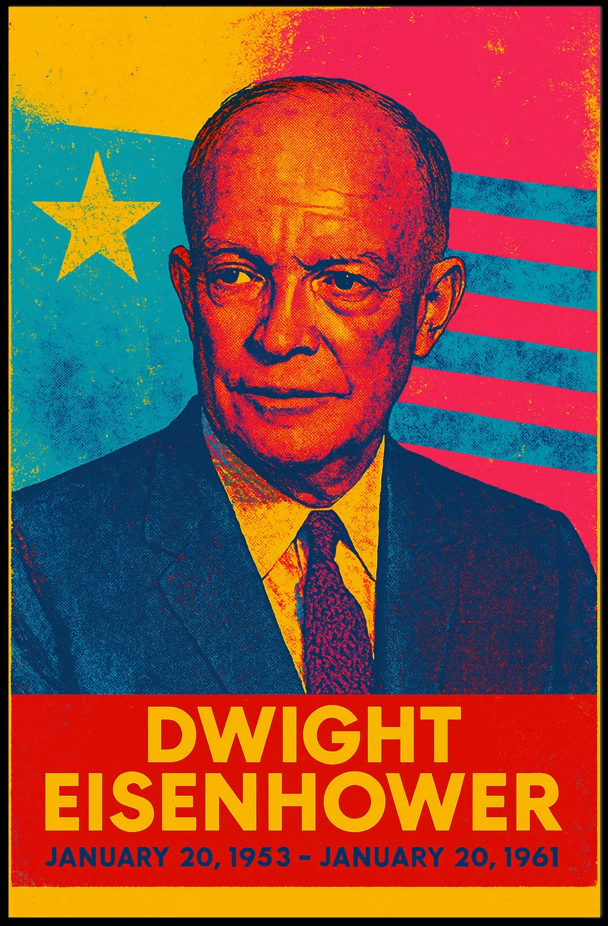 Dwight Eisenhower Travel Retro Pop Art Decor Poster