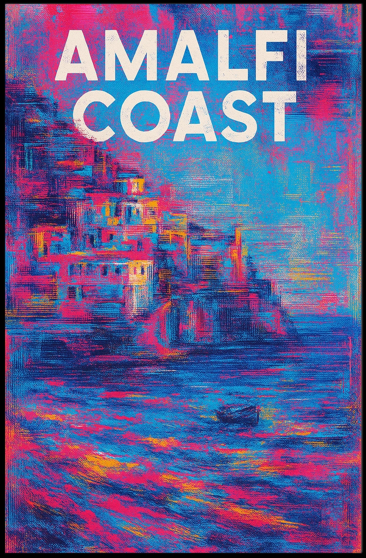 Amalfi Coast Poster Wall Art 18x24 Scenic Coastal Decor