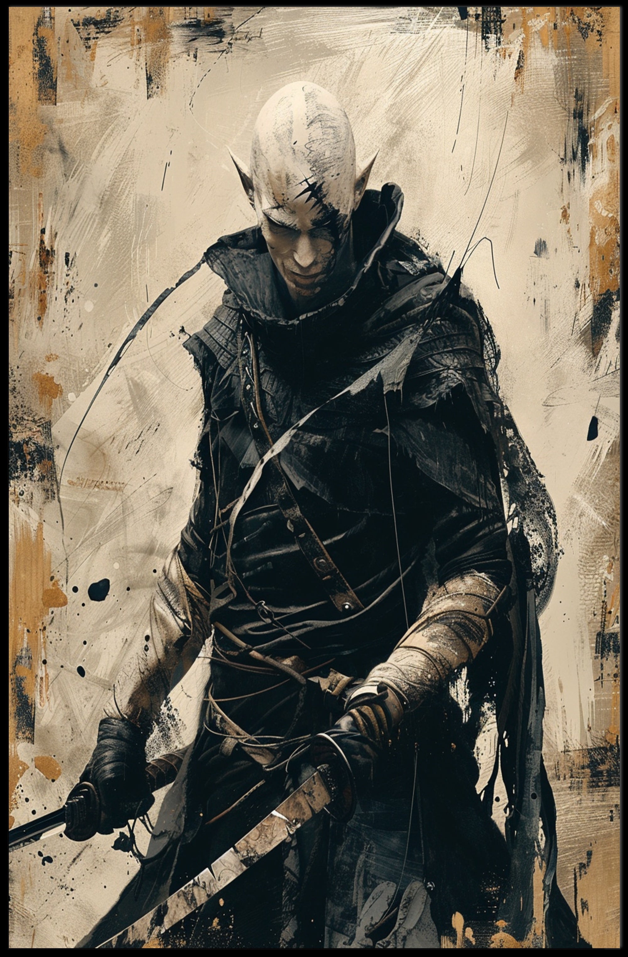 Mystical Elf Warrior Fantasy Art Poster Decor PosterGoat