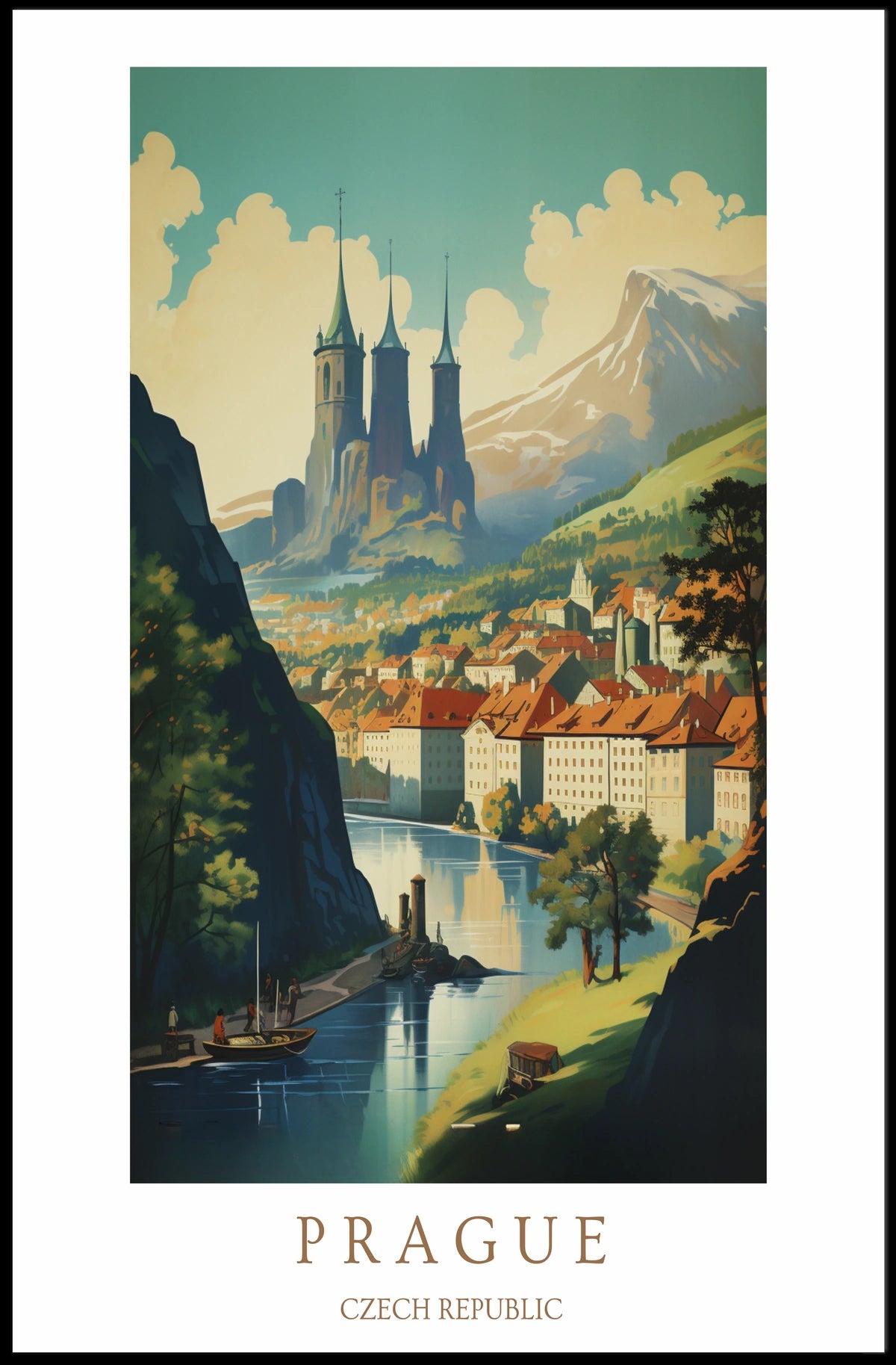 Prague A Scenic View Poster