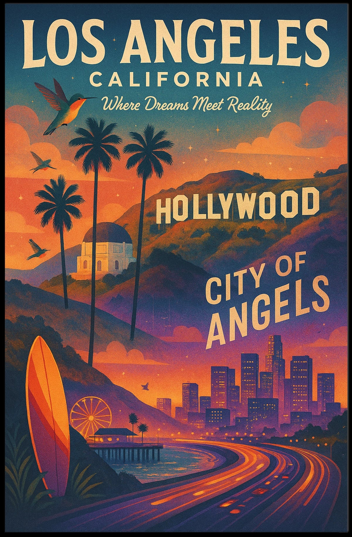 Los Angeles City Of Angels Poster