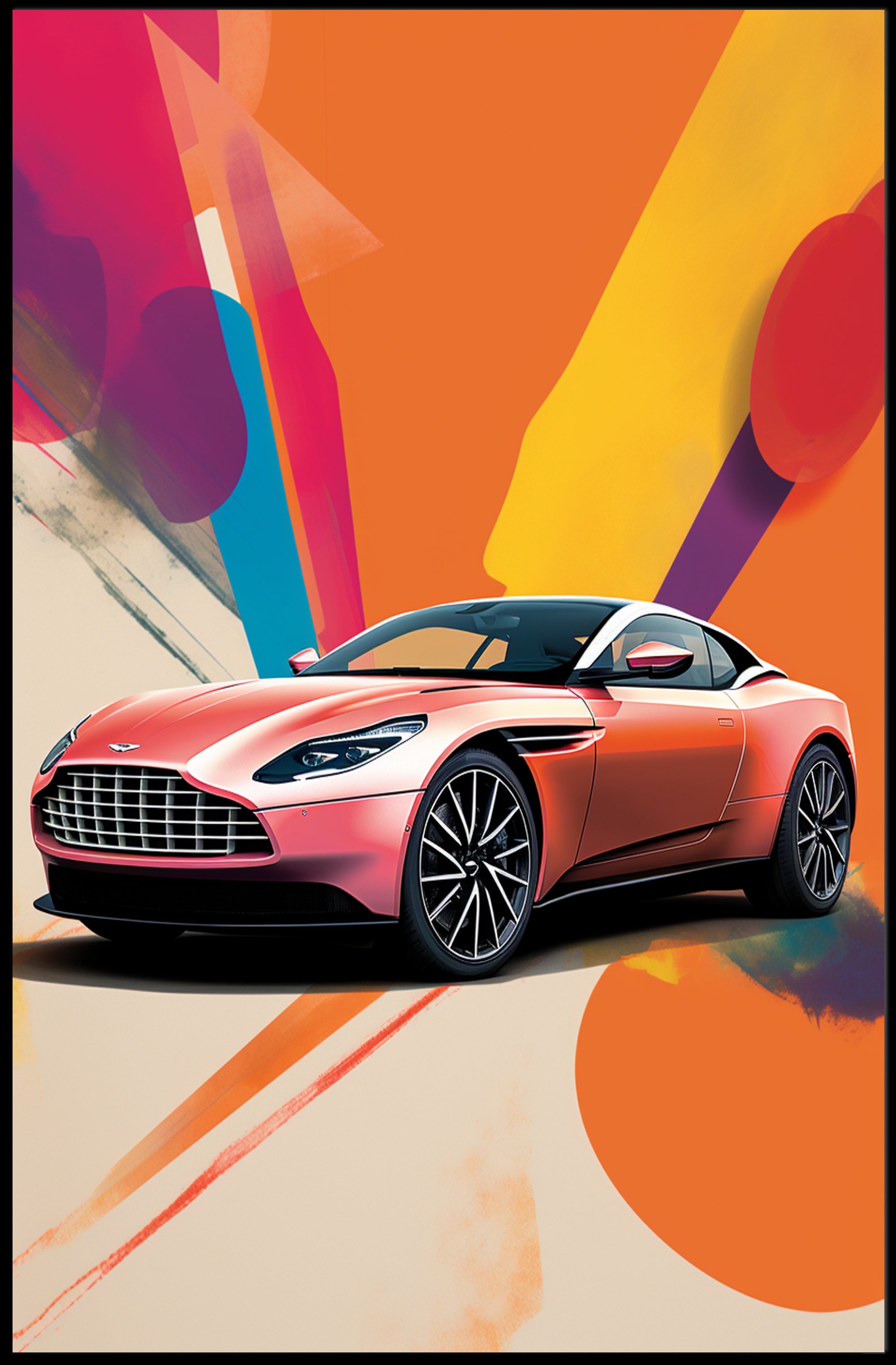 Vibrant Sports Car Art Poster PosterGoat