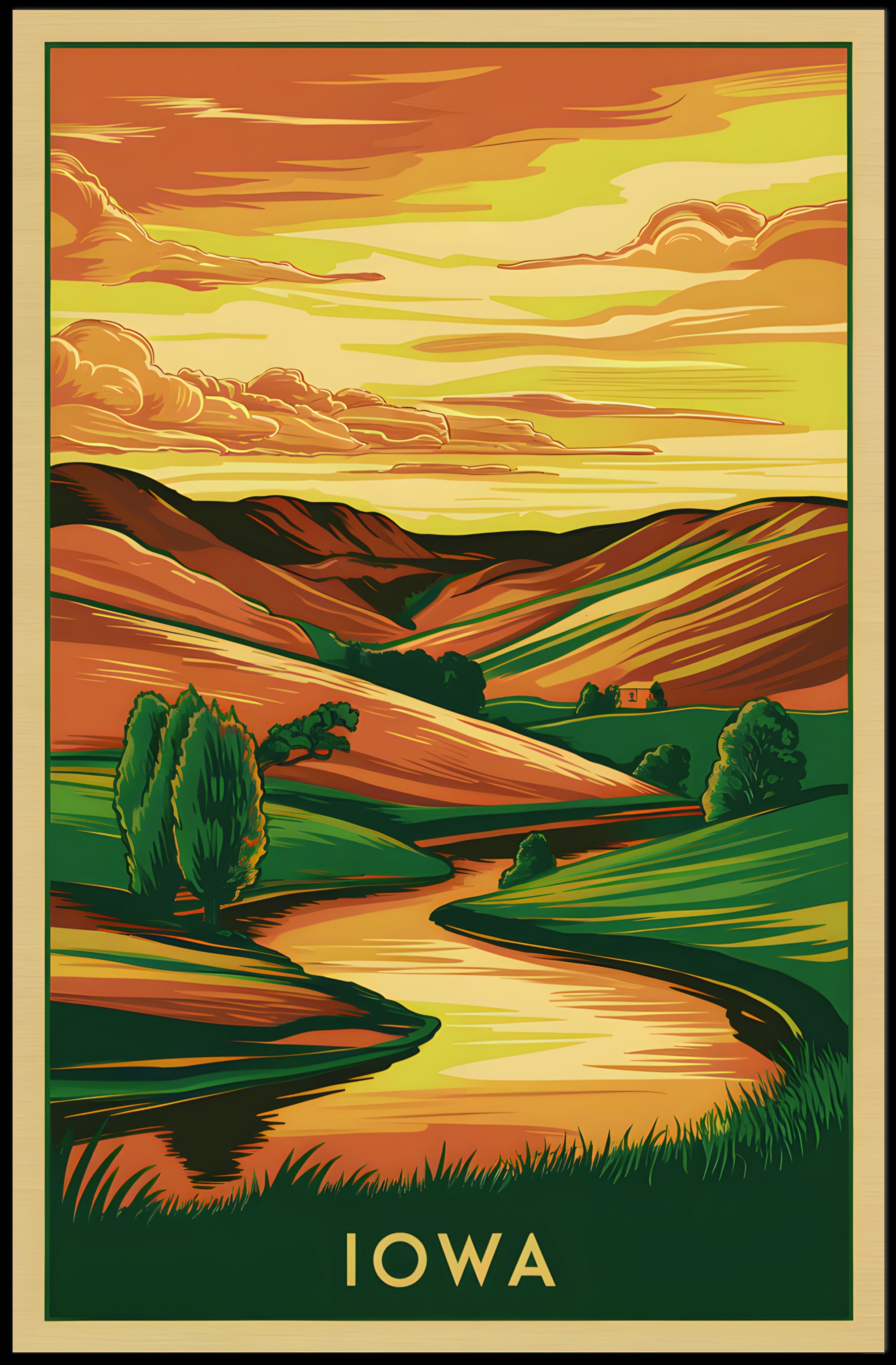 Serene Iowa Landscape Poster