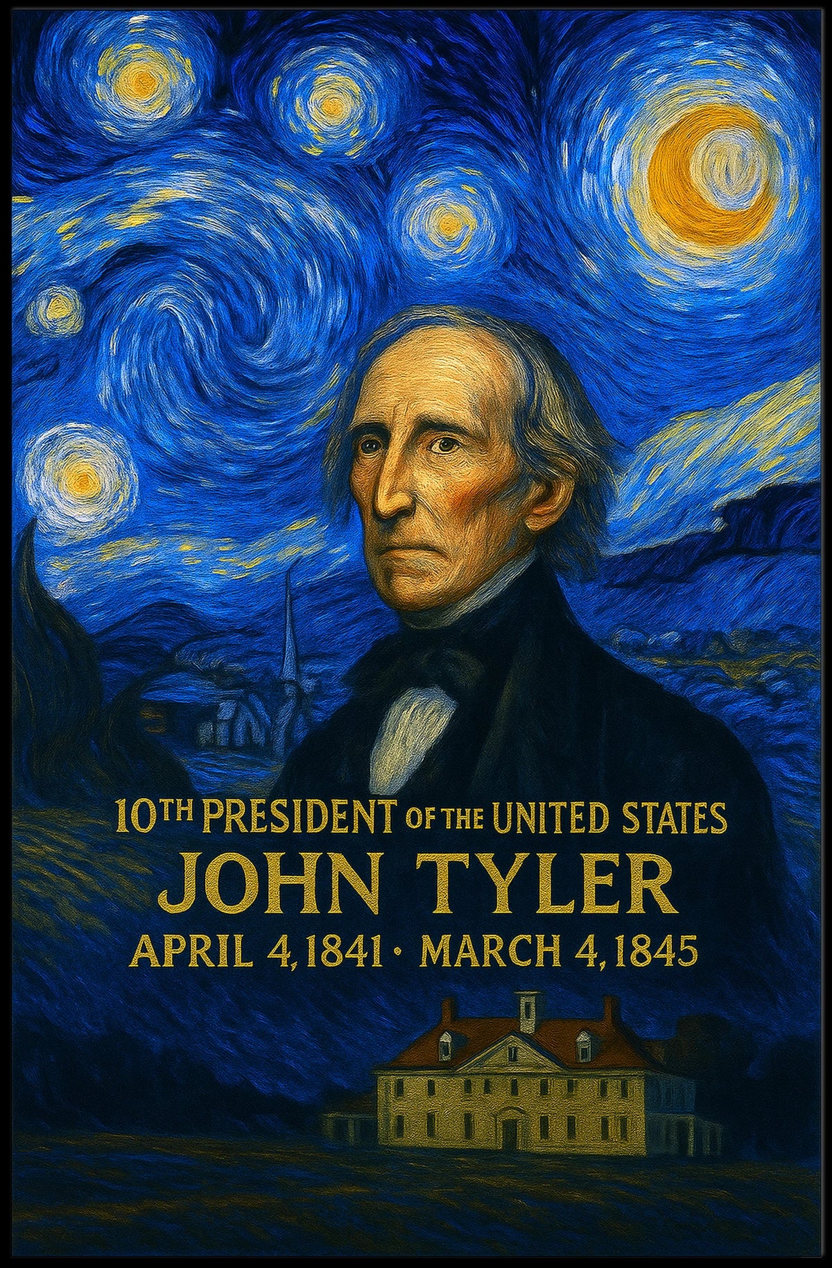 John Tyler 10th President of the United States Presidential Masterpiece Series Poster