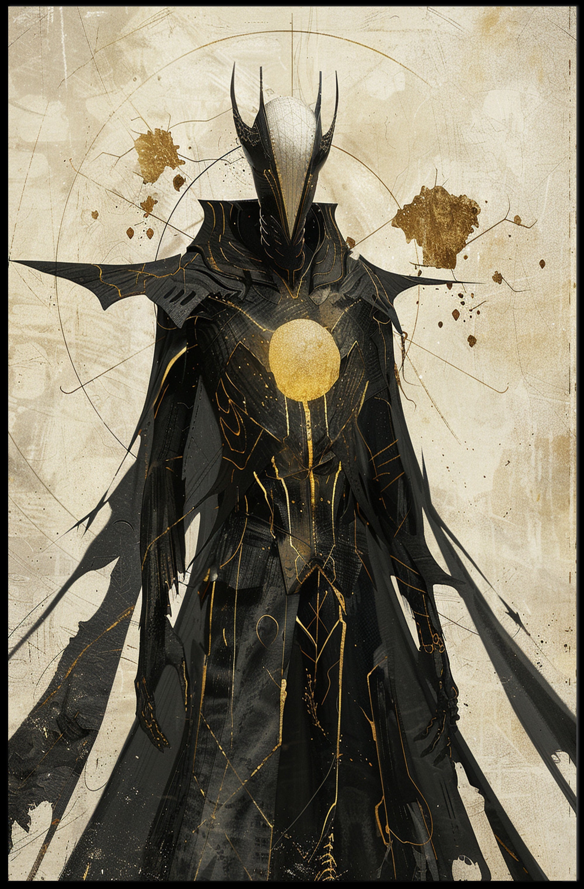 Dark Warrior Fantasy Art Poster PosterGoat