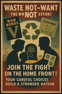Waste Not, Want Not Home Front Effort Poster