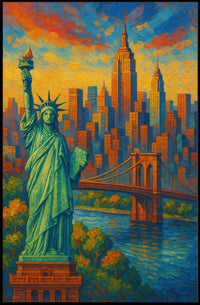 Statue of Liberty New York City Poster Modern Wall Art