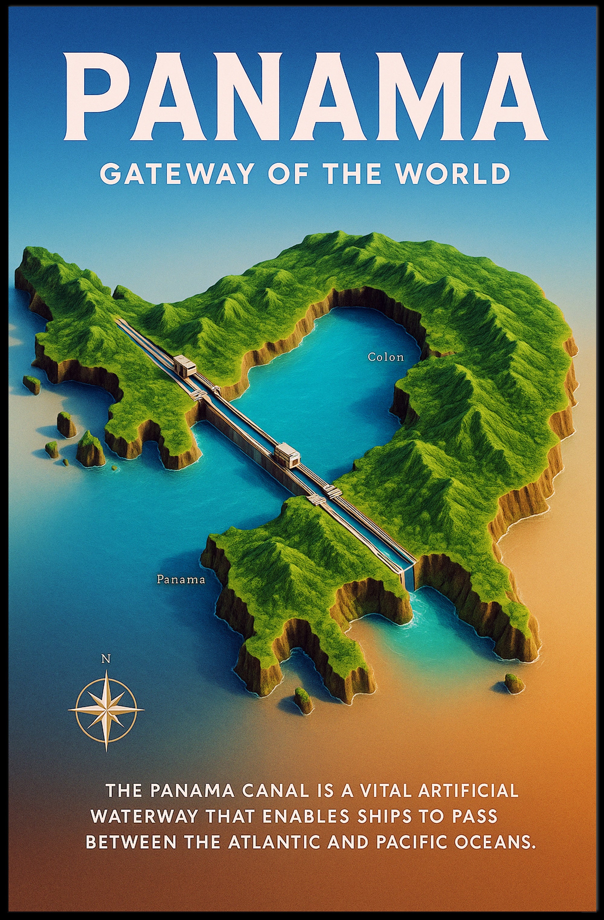 Panama Gateway of the World Poster PosterGoat