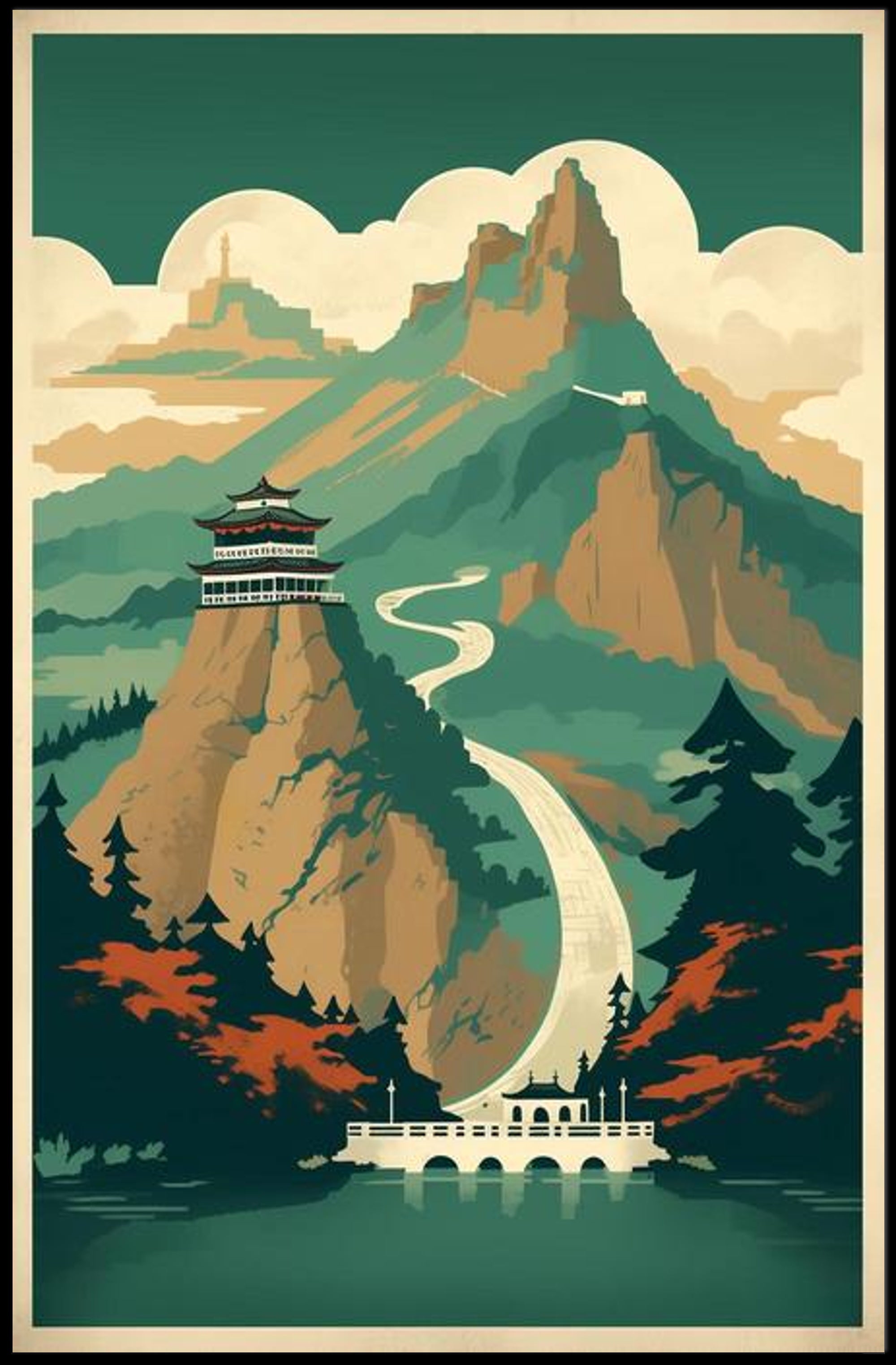 Tranquil Mountain Retreat Poster