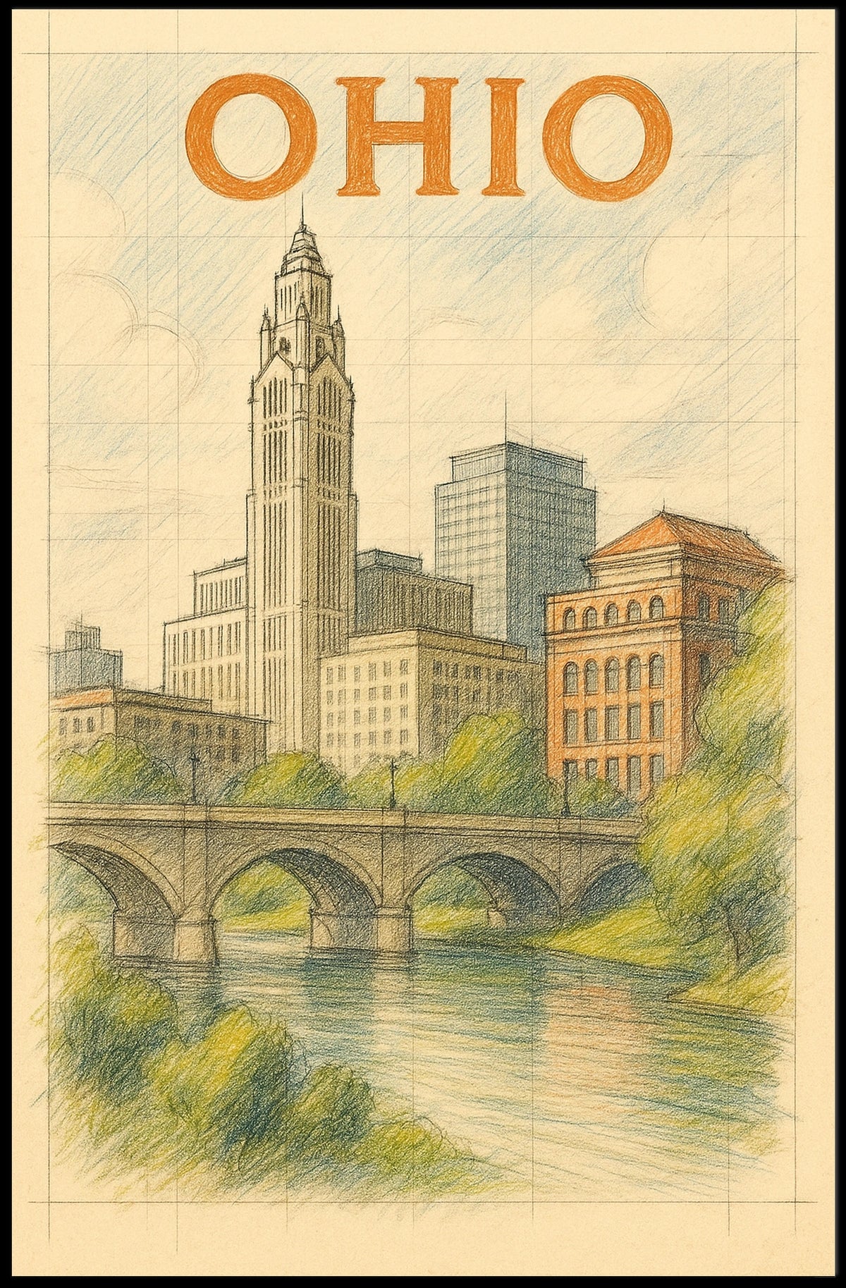 Ohio Cityscape Poster