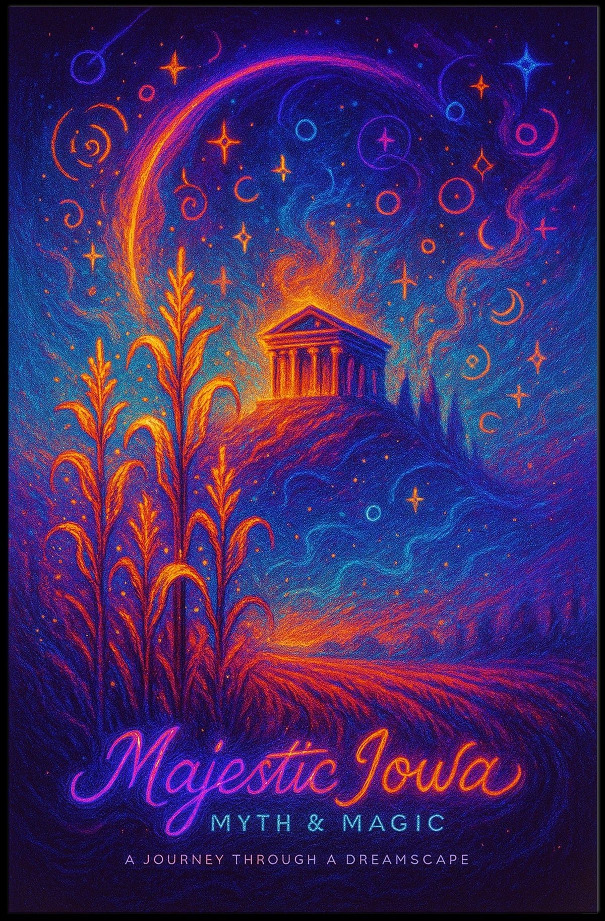 Majestic Iowa Myth Magic Poster
