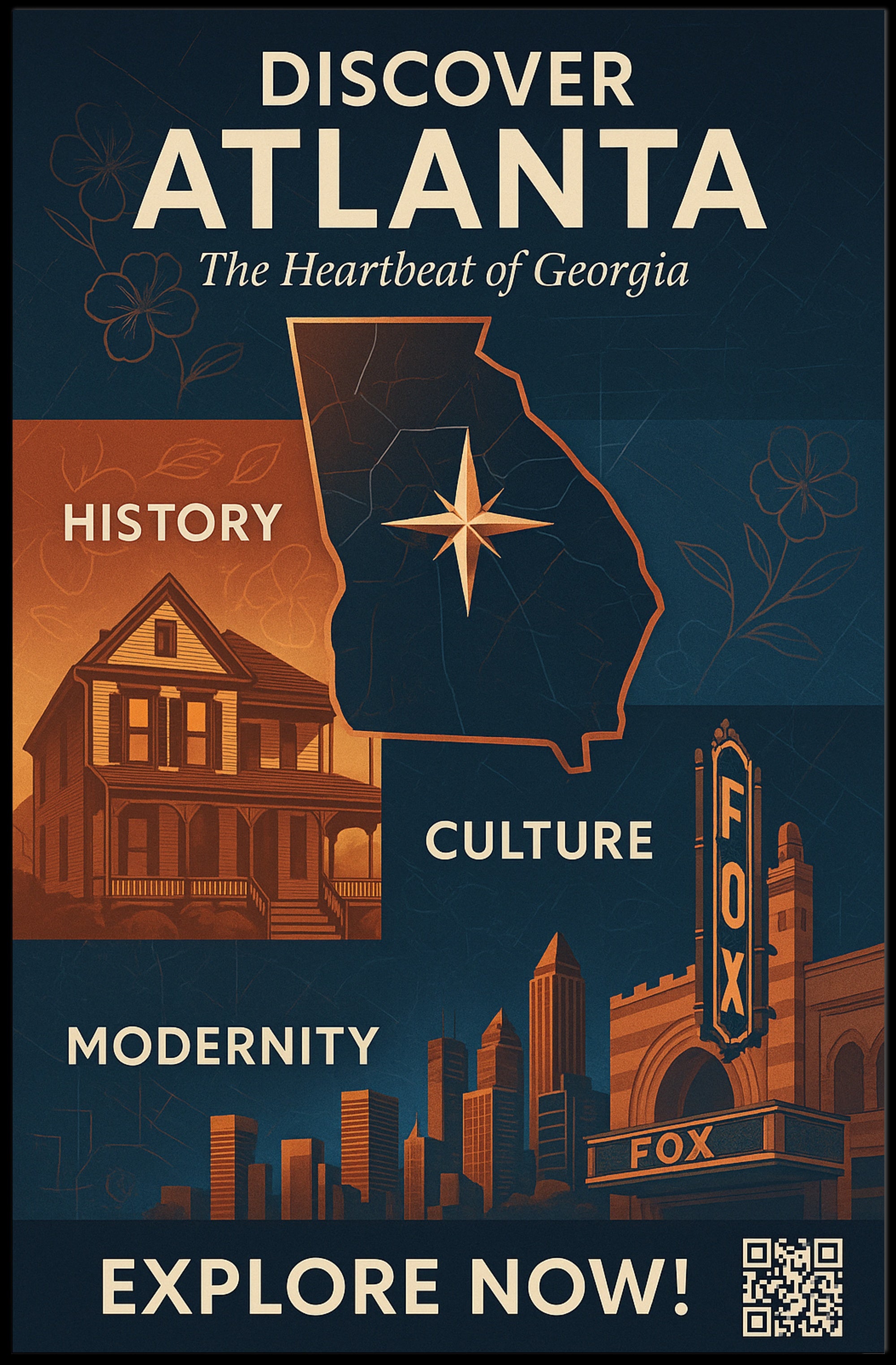 Atlanta Georgia Cultural Treasures Travel Poster PosterGoat
