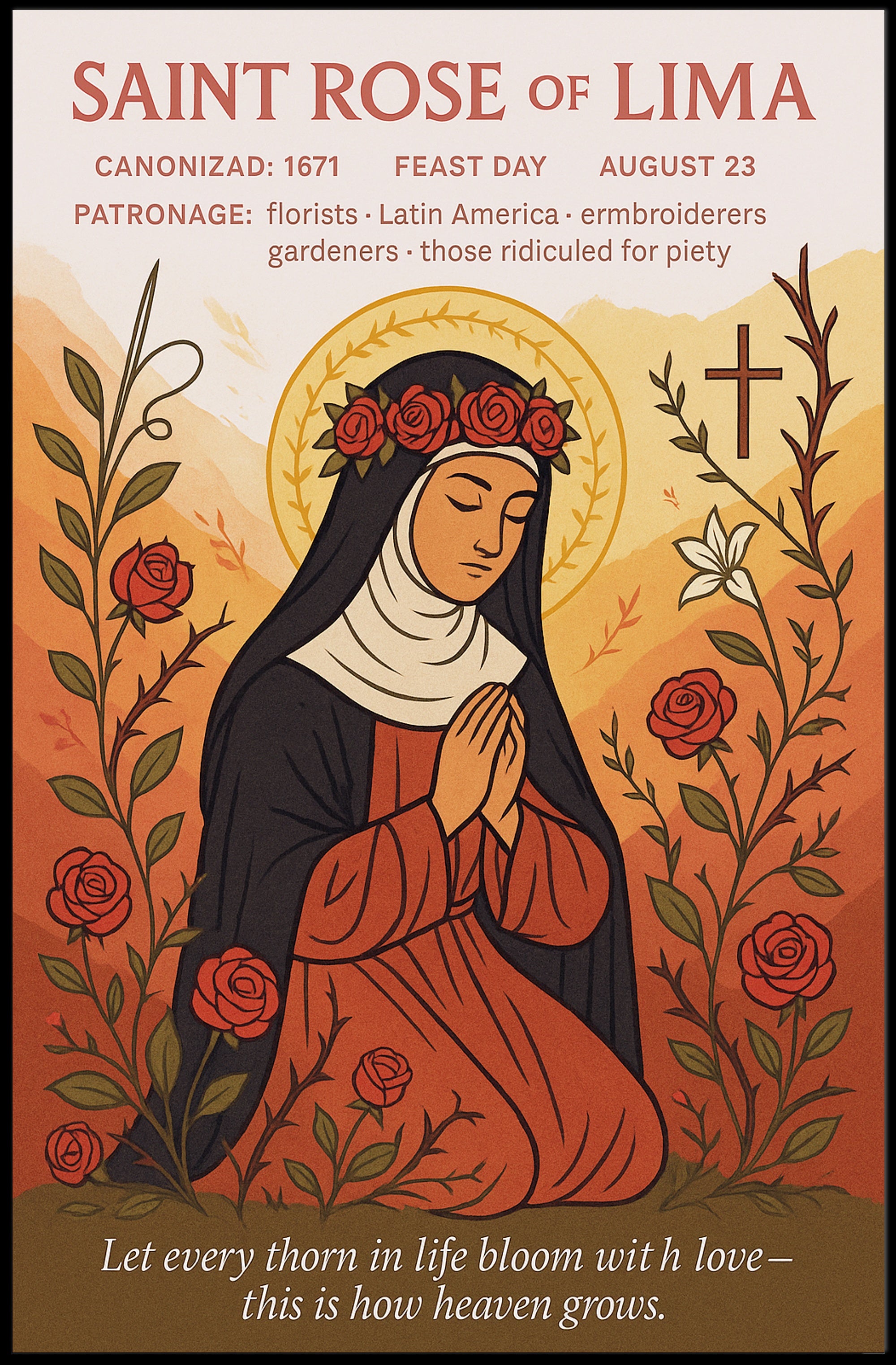 Saint Rose of Lima Poster PosterGoat