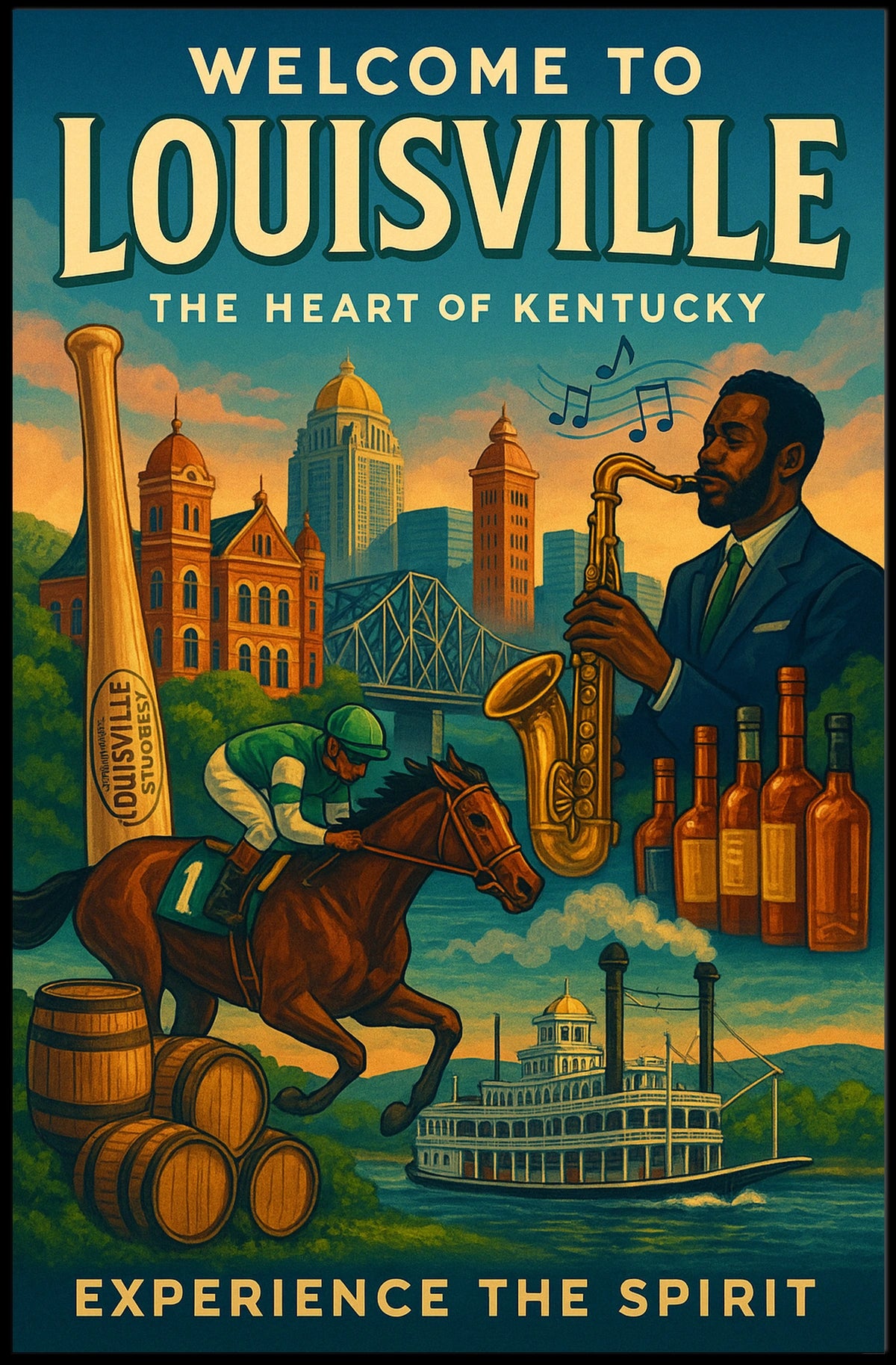 Welcome to Louisville The Heart of Kentucky Poster