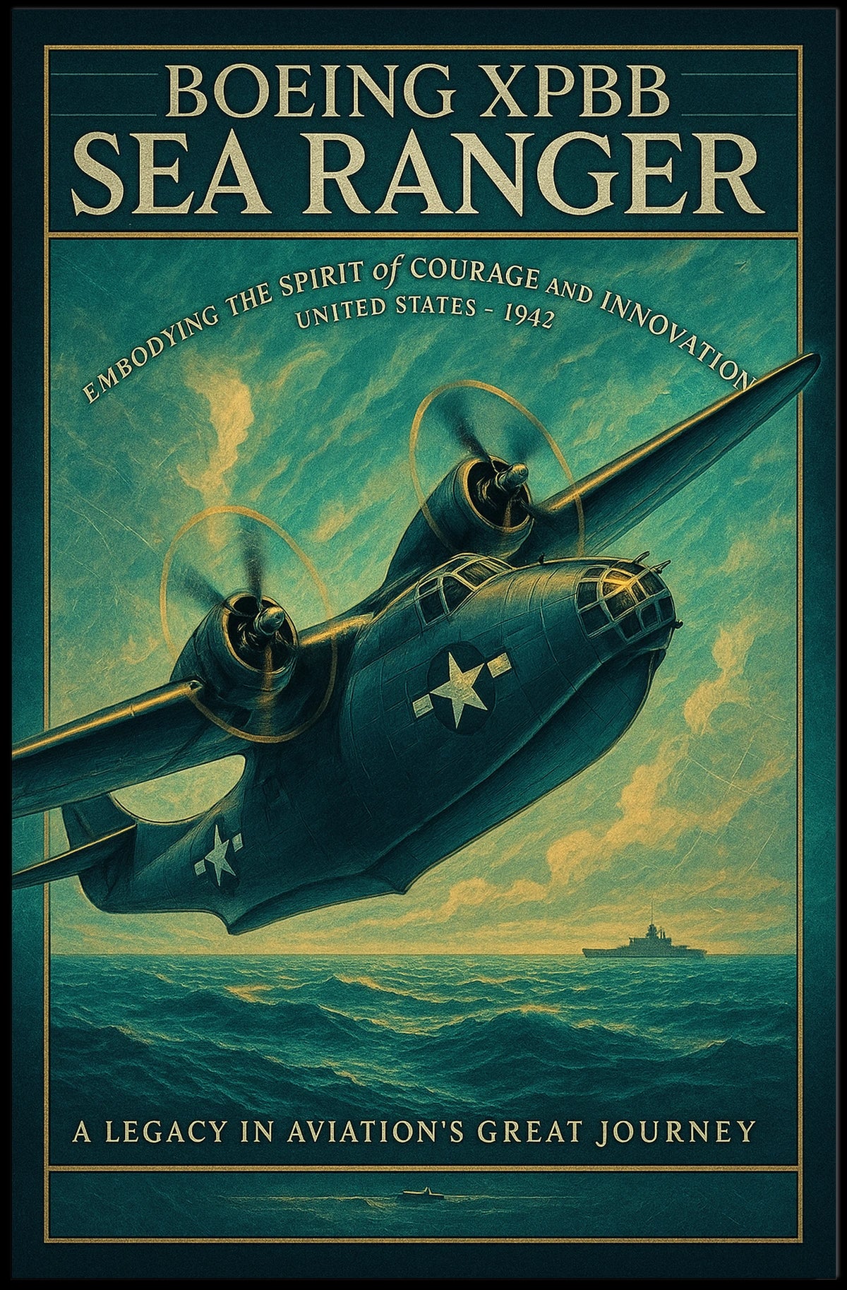 Boeing XPBB Sea Ranger Vintage Aviation Poster