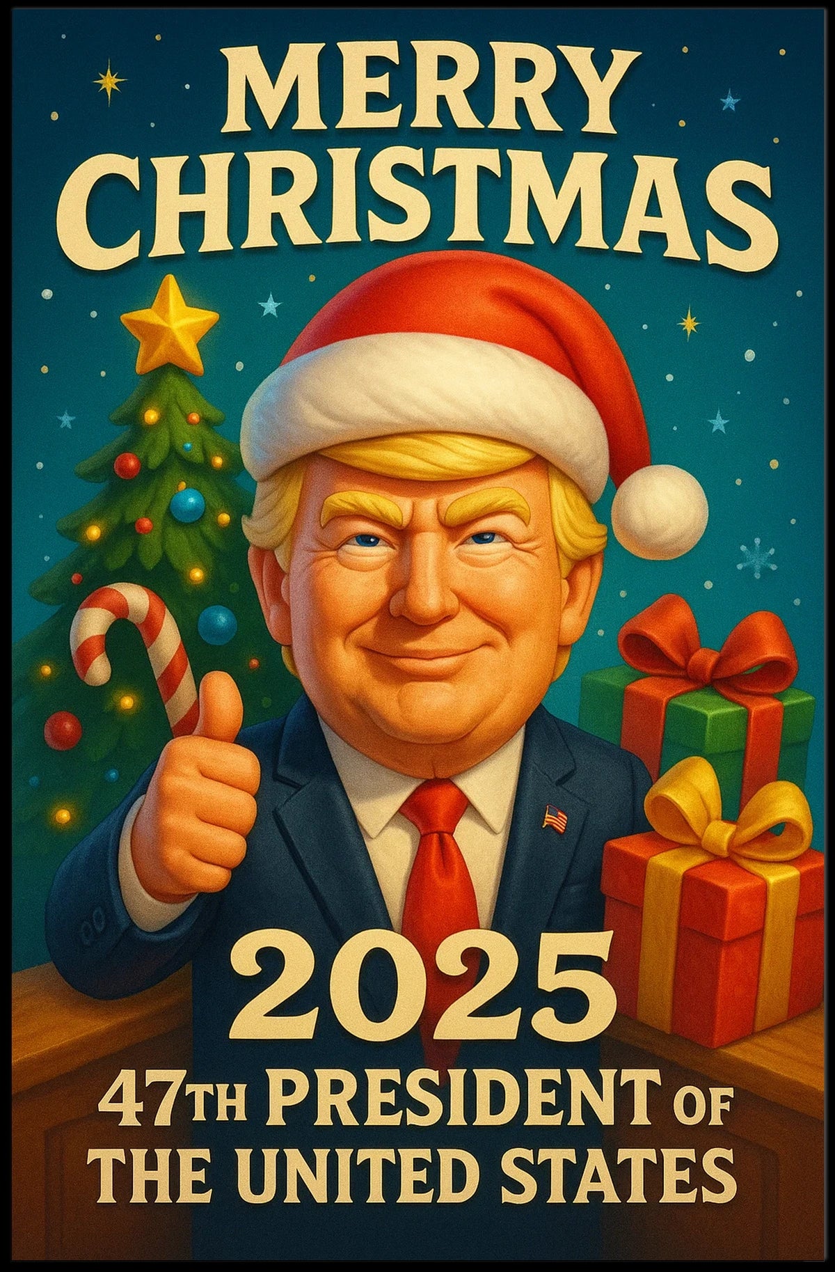 47th President Christmas Miracle 2025 Political Poster
