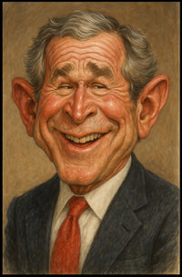 George W. Bush Caricature Poster PosterGoat