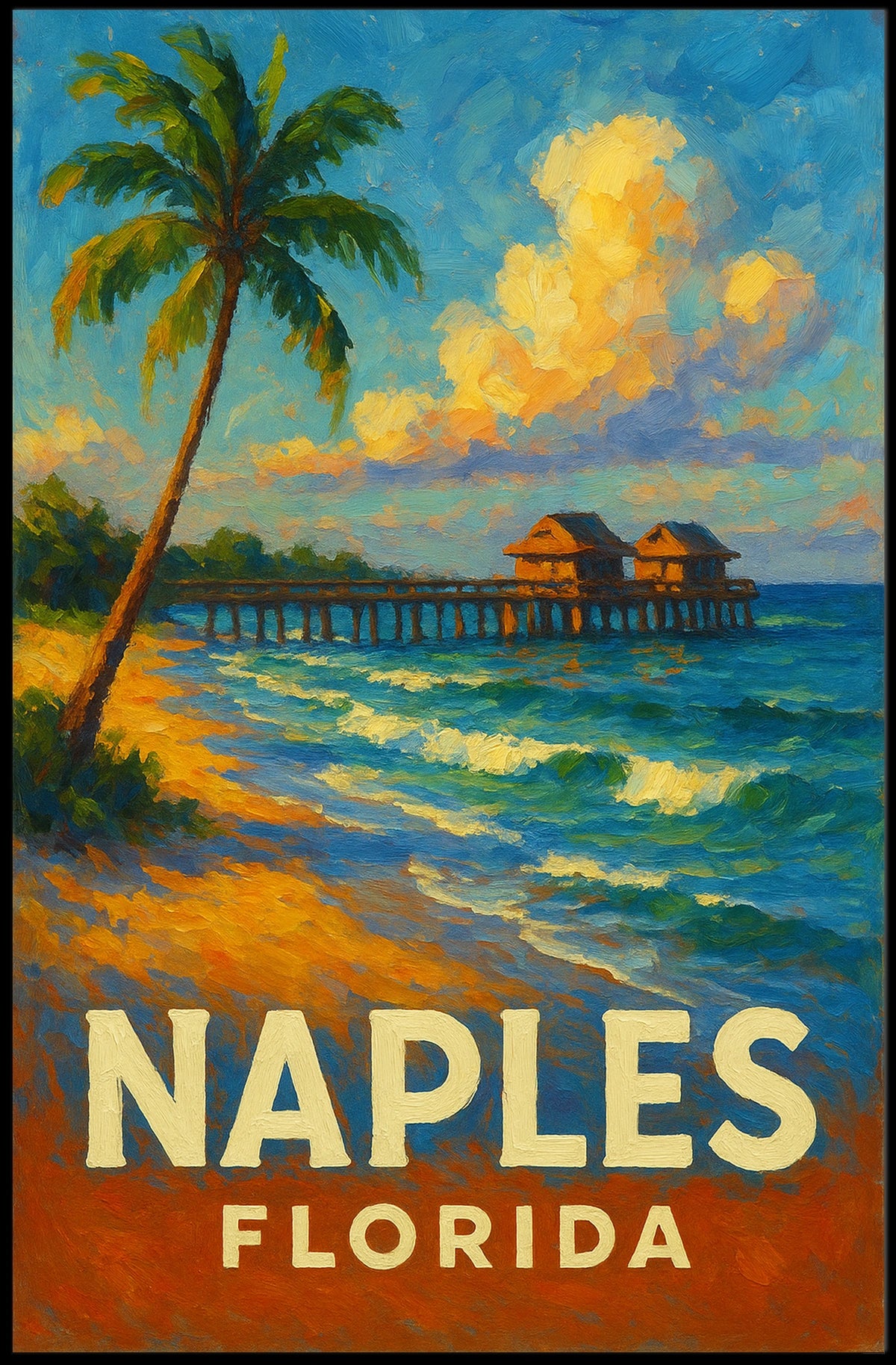Naples Florida Poster Coastal Wall Art 18x24 Print Gallery