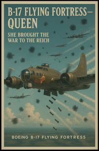 B-17 Flying Fortress in Action WWII Poster