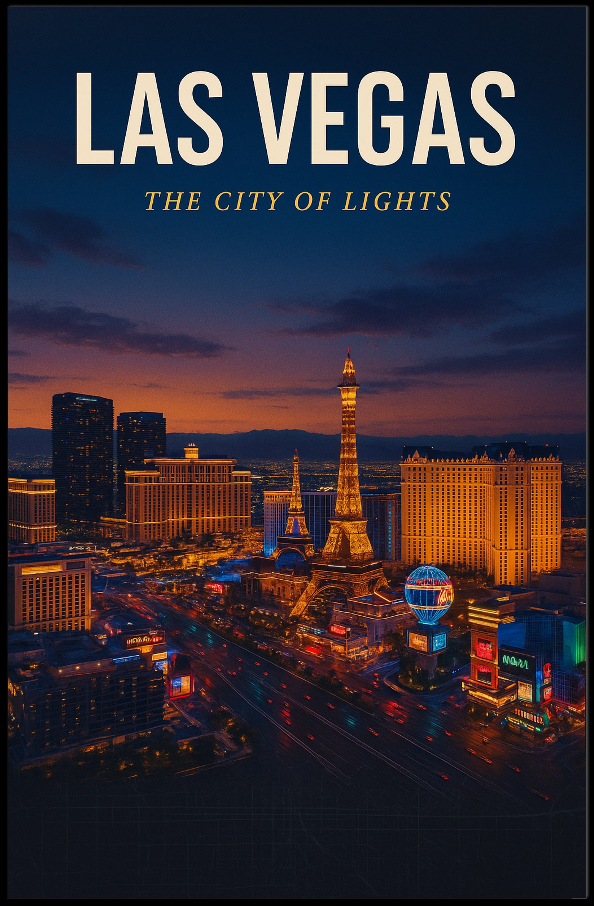 Las Vegas The City of Lights Poster