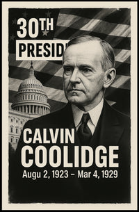 Calvin Coolidge 30th President of the United States Digital Montaje Poster