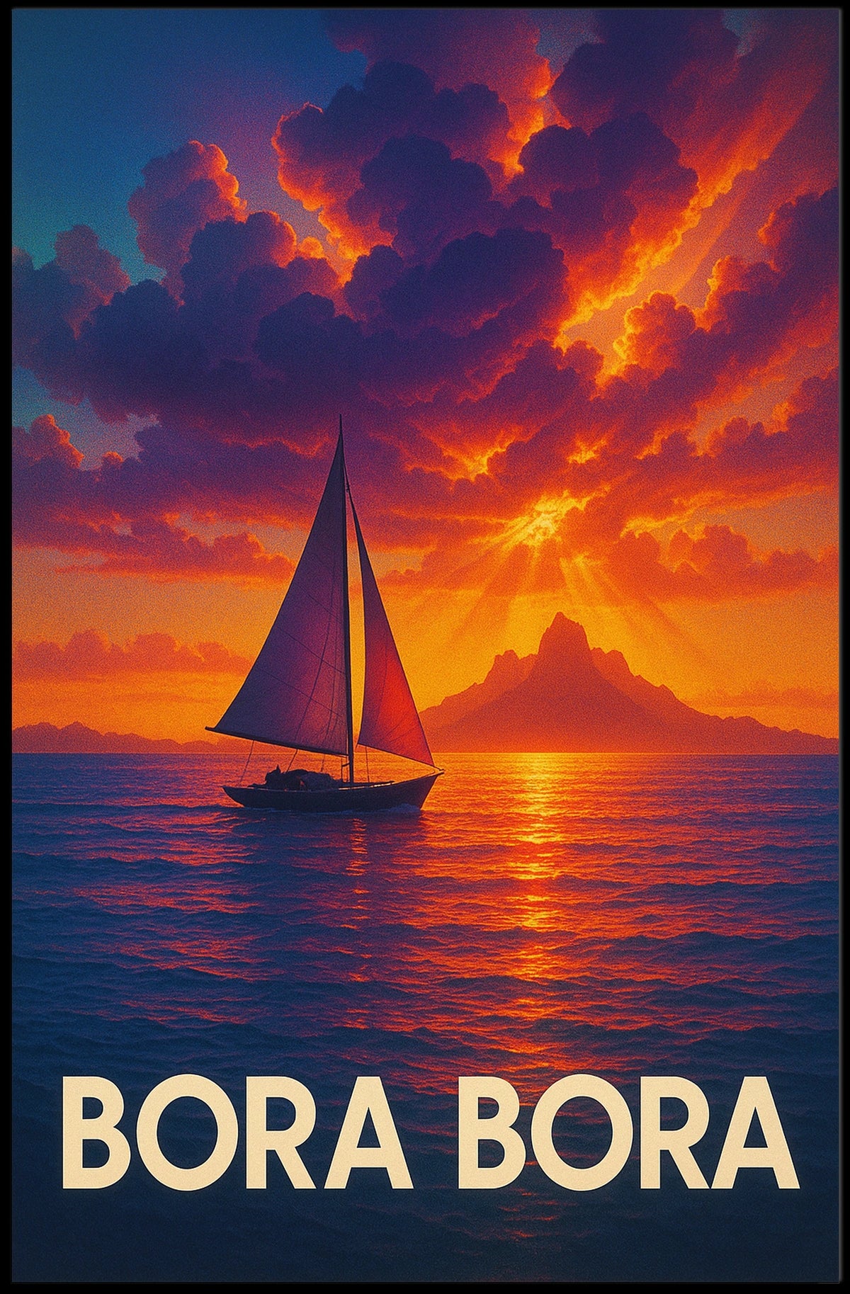 Bora Bora Sunset Poster